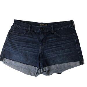 Abercrombie & Fitch Denim Shorts Sz 28 4" Cuffed Dark Wash Mid-rise